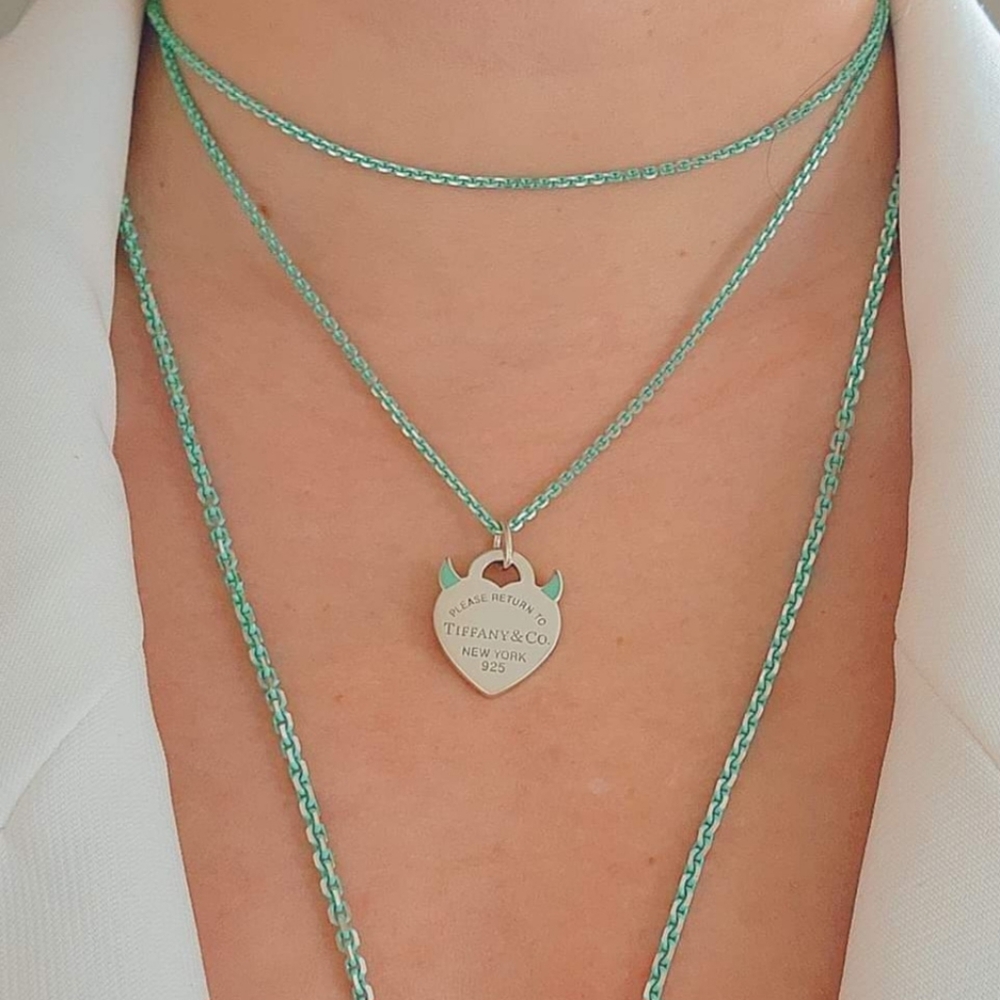 Tiffany & Co. Blue Horn Devil Heart Charm - Picture 3 of 5